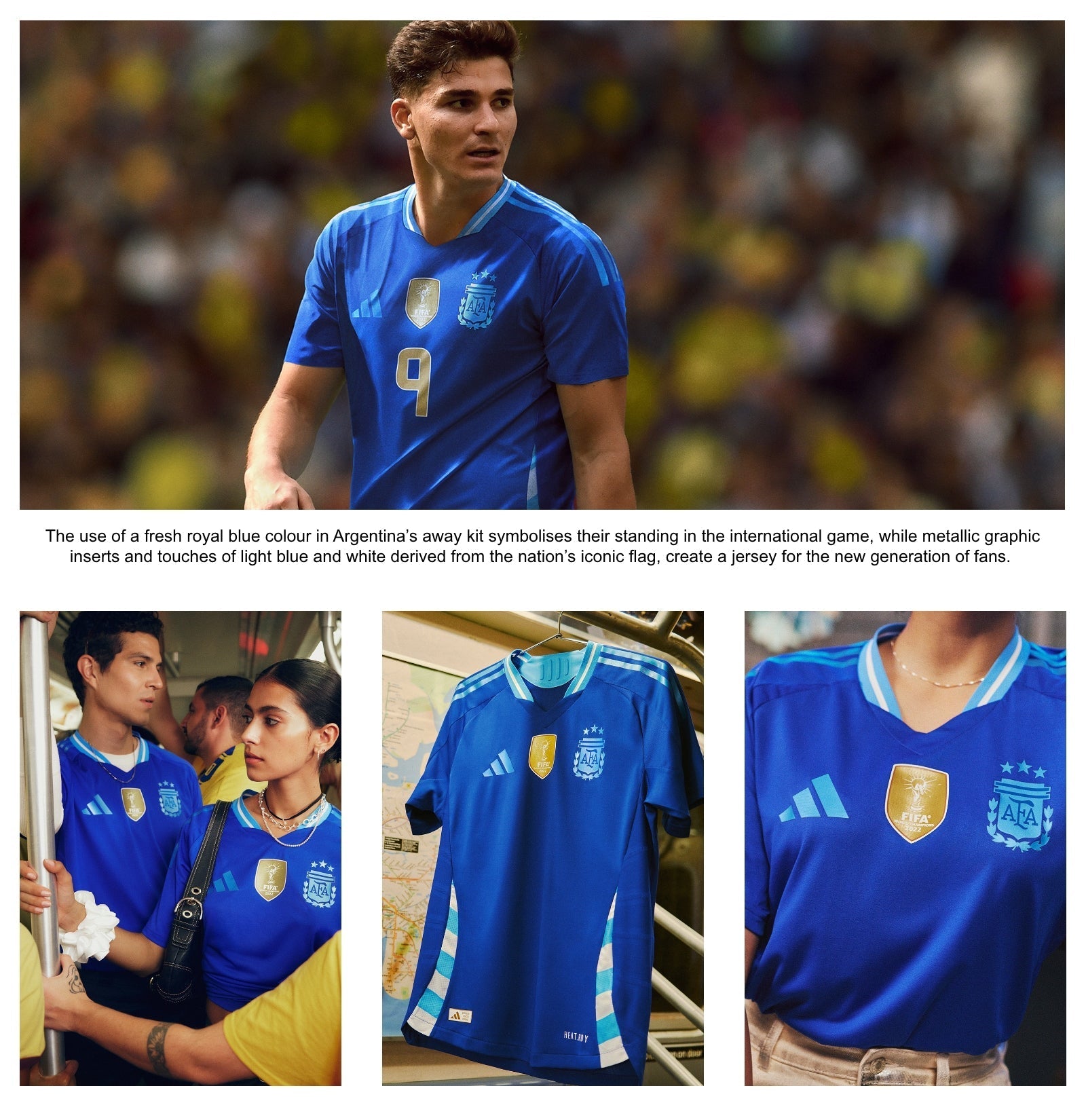Argentina National Team 2024 Away Authentic T-shirt - Blue