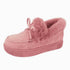 Winter Autumn Women's Casual Fur Shoes Cute Bowknot 2021 Trend Fluffy Furry Slip-on Sneakers Ladies Plush Loafers Flats Platform
