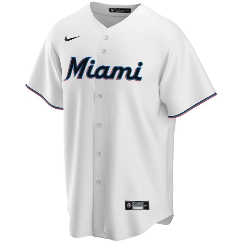 Miami Marlins Team 2022 White Home Custom Jersey Unisex Pro Official - Jersey Teams World