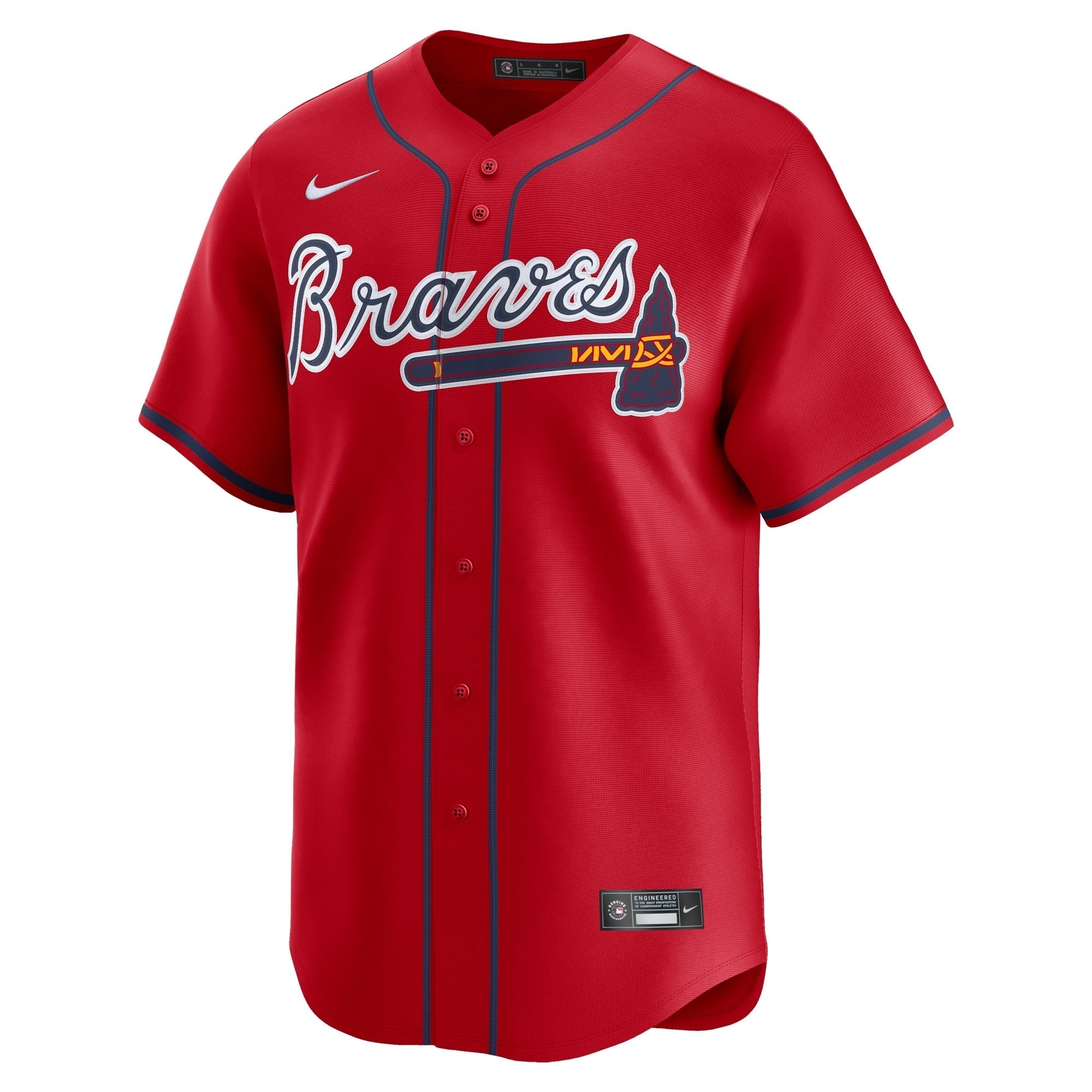 Atlanta Braves Nike Alternate Limited Custom Authentic T-shirt – Red