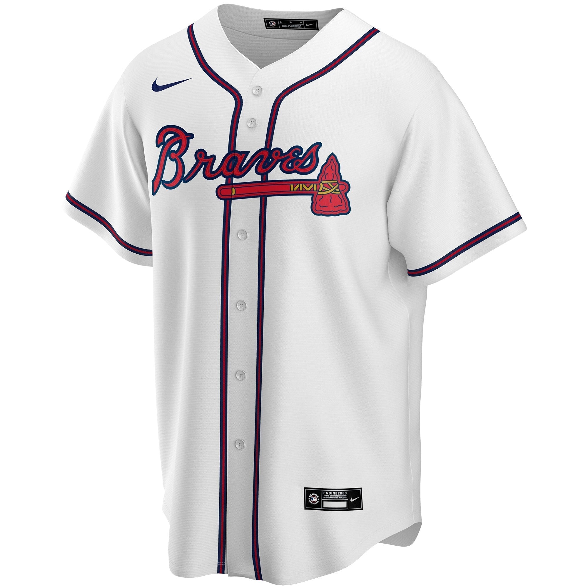 Atlanta Braves Nike Home Custom Authentic T-shirt - White