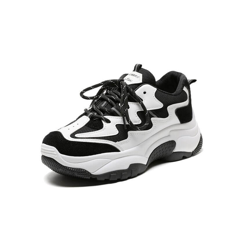 Women nevada Suede Leather Mesh Platform Chunky Sneaker.