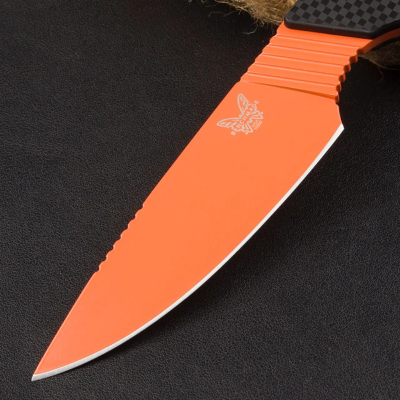 Benchmade 15600OR Raghorn Fixed Blade: D2 Steel & All-Weather Santoprene Grip