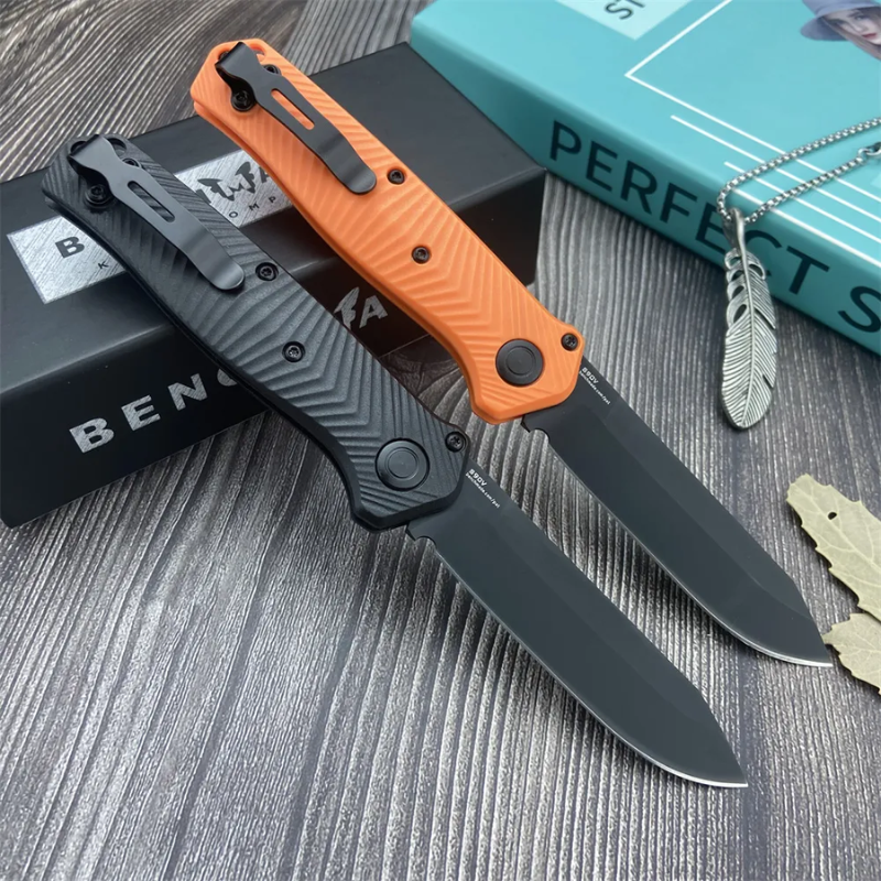 Professional Title: Benchmade 8551 Mediator Auto: Safety Orange S90V Tactical Folder