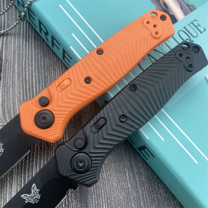 Professional Title: Benchmade 8551 Mediator Auto: Safety Orange S90V Tactical Folder