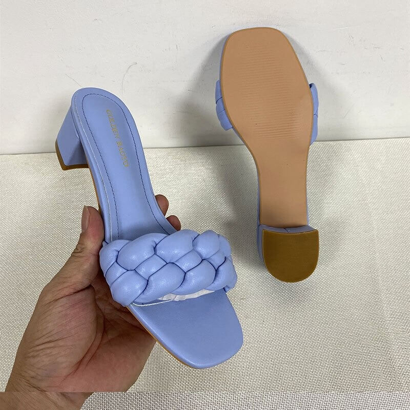 women Nevada low heel sandal summer Shoes Weave Open Toe
