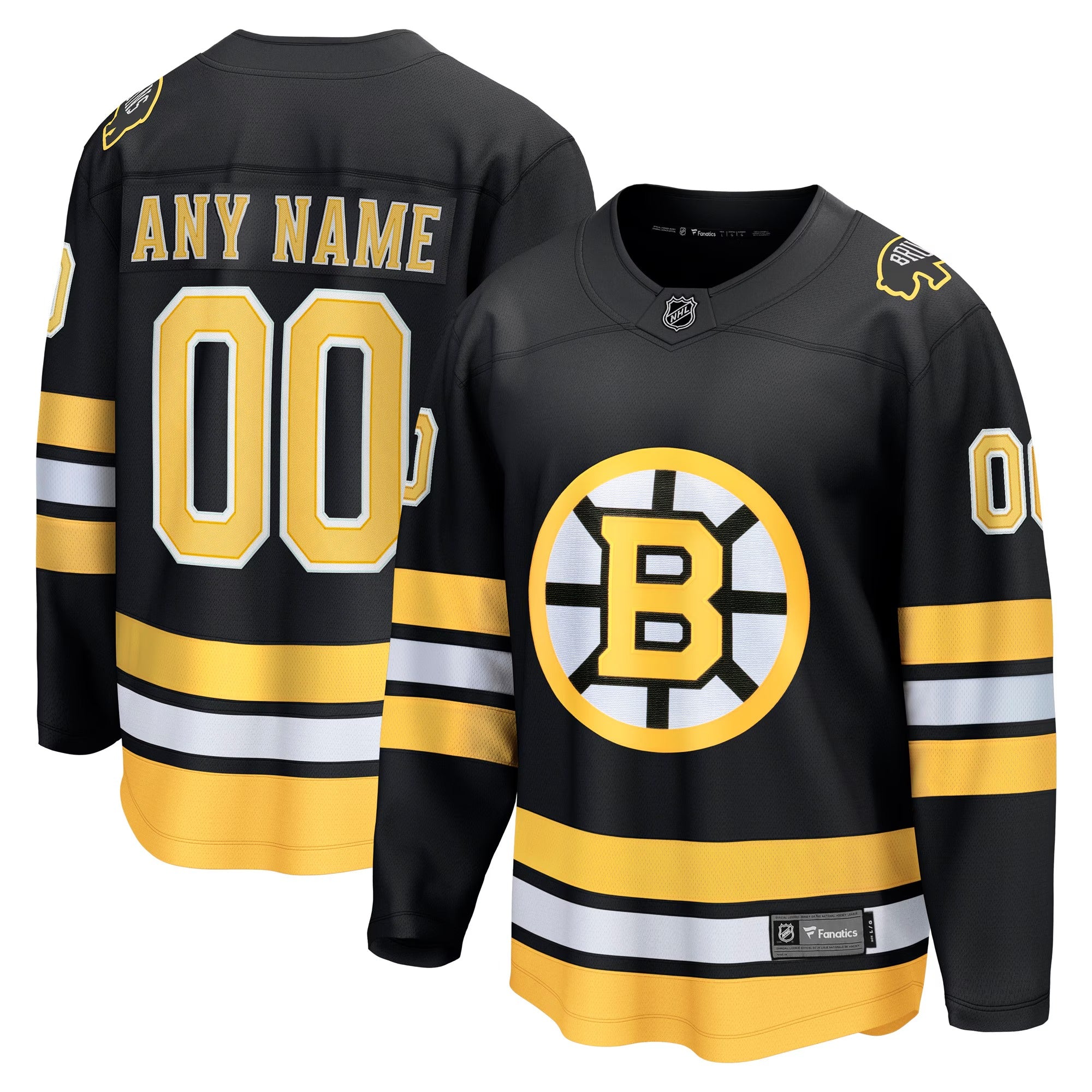Boston Bruins Fanatics Home Breakaway Custom Jersey – Black