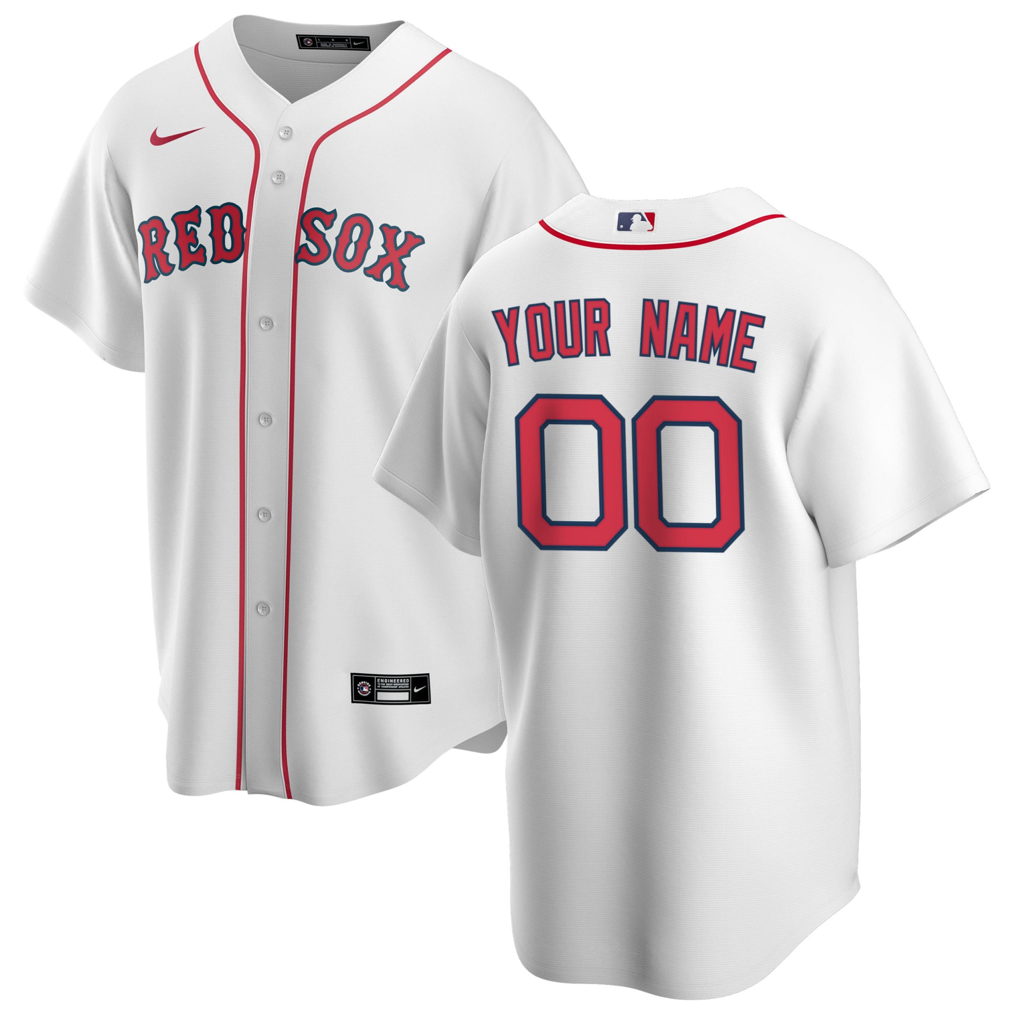 Boston Red Sox Nike Home Custom Authentic T-shirt - White