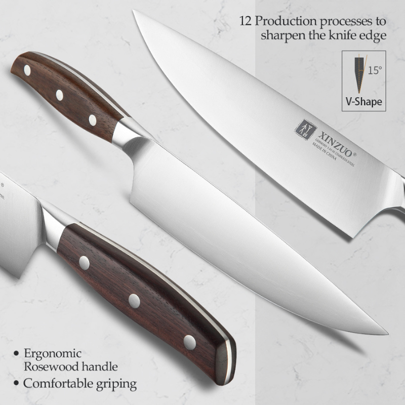 Chef Knife Germany 1.4116 Stainless Steel 5PCS For Kitchen