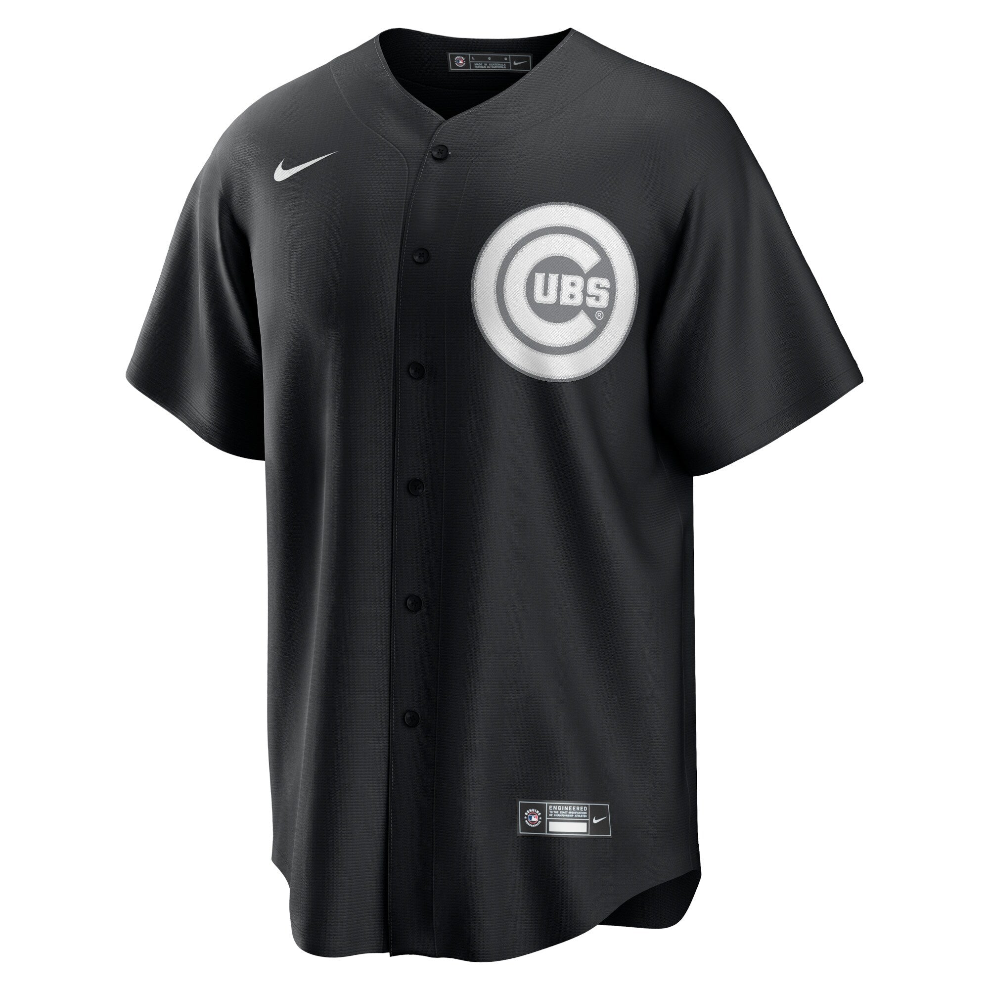Chicago Cubs Nike Official Custom Authentic T-shirt - Black/White