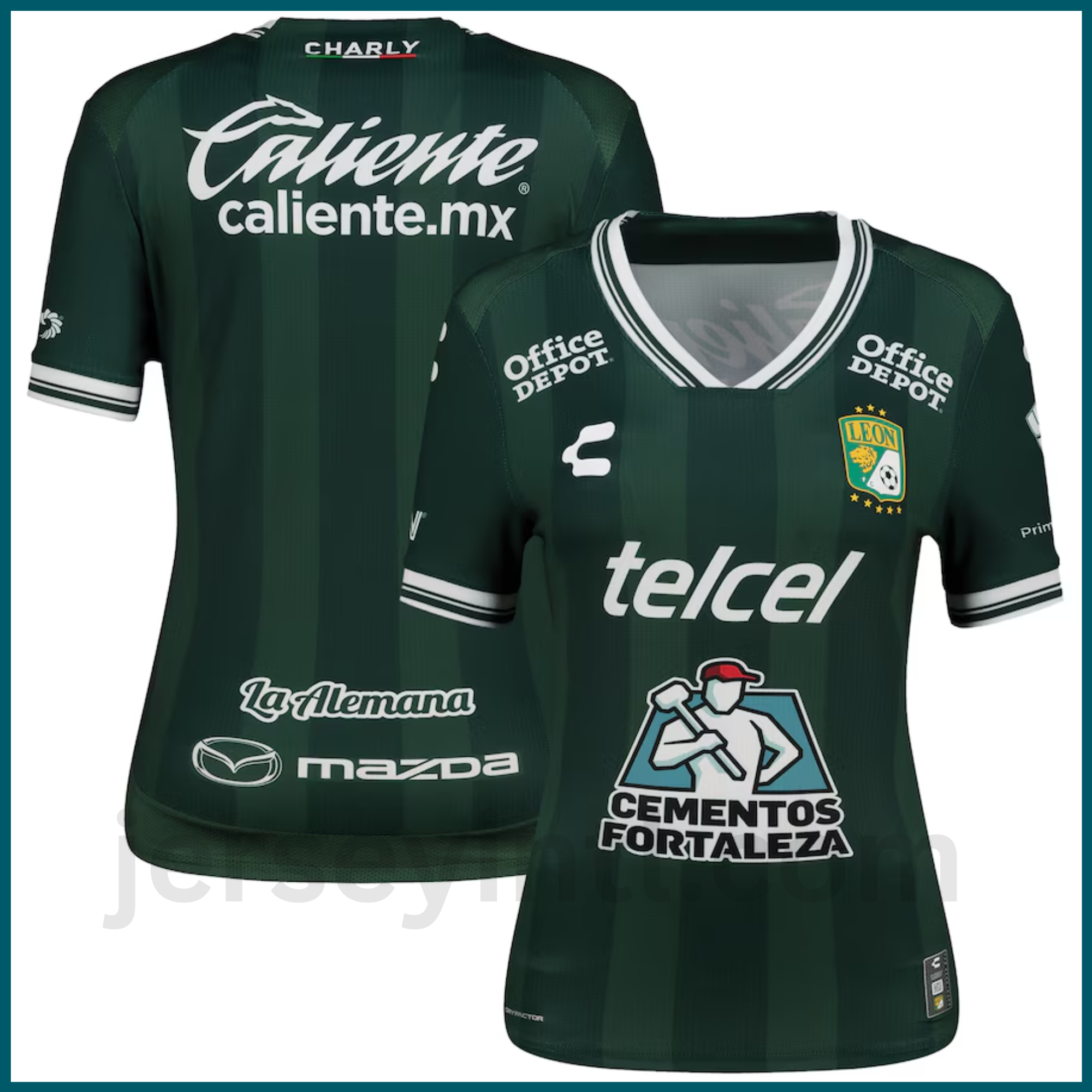 Club León Women’s 2025/26 Home Authentic Jersey by Charly – Green Soccer Jersey
