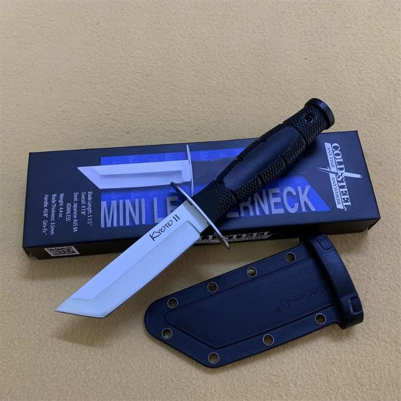 Cold Steel 17T Tanto Fixed Blade: 25cm Tactical Hunter | High-Traction Rubber Grip