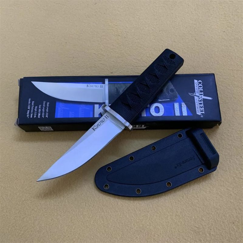Cold Steel 17T Tanto Fixed Blade: 25cm Tactical Hunter | High-Traction Rubber Grip