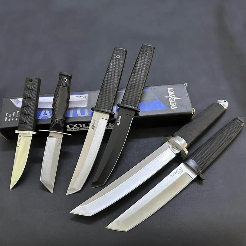 Cold Steel 17T Tanto Fixed Blade: 25cm Tactical Hunter | High-Traction Rubber Grip