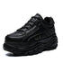 Fashion Thick Sole Women Sneakers Leather Platform Female Casual Shoes Chunky Sneakers 2019 Autumn Winter Women Creepers XU128