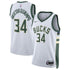 Giannis Antetokounmpo Milwaukee Bucks Unisex 2023 Swingman Jersey - Association Edition - White - Jersey Teams World