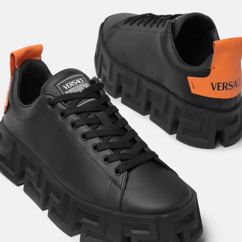Greca Labyrinth Sneakers Luxury Orange+Black - Nevada Shoe