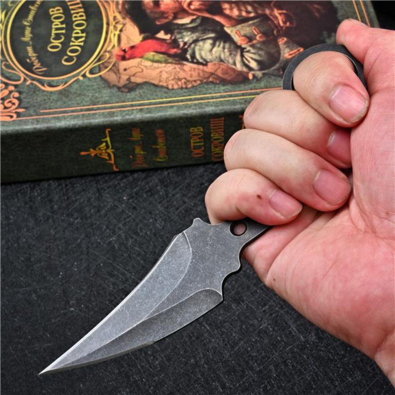 Karambit Knife Steel Handle Fixed Blade For Hunting