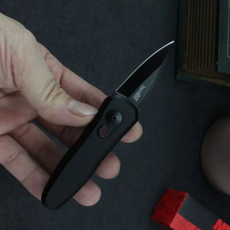 Kershaw 7500BLK Micro-Tactical Folder: 12.9 cm Aluminum | Titanium-Coated 58HRC