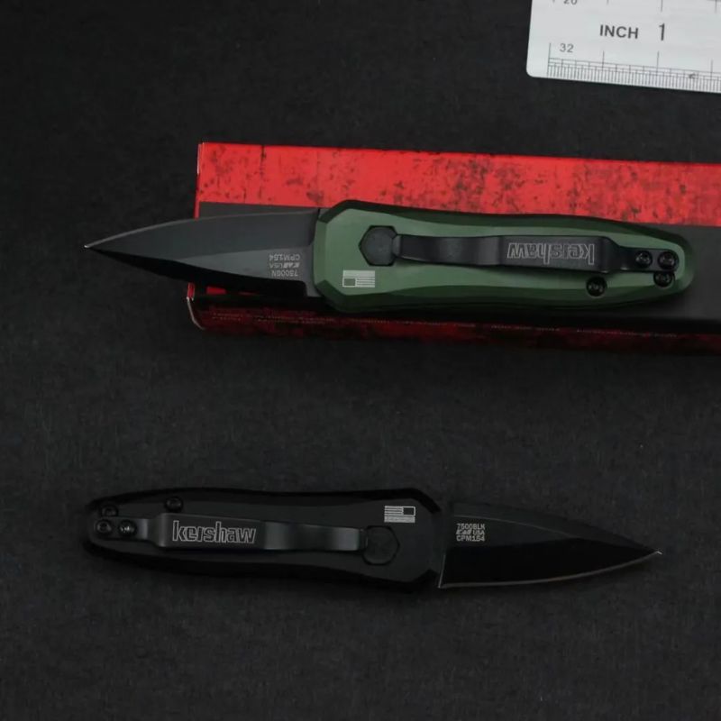 Kershaw 7500BLK Micro-Tactical Folder: 12.9 cm Aluminum | Titanium-Coated 58HRC