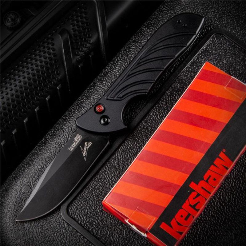 Kershaw 7600 Launch Automatic: Forest Green T6 Aluminum | Titanium-Plated Hunting Folder