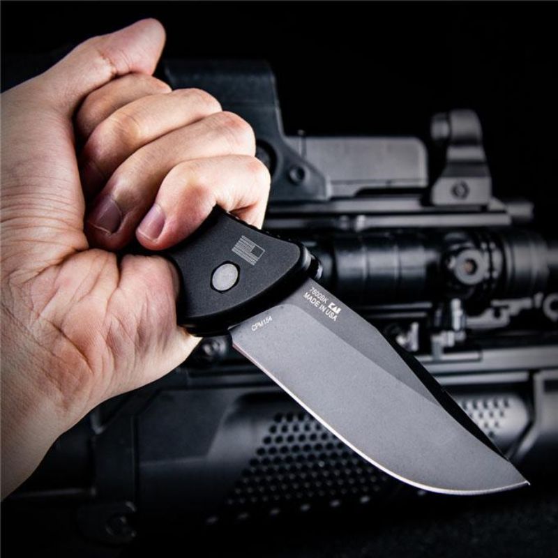 Kershaw 7600 Launch Automatic: Forest Green T6 Aluminum | Titanium-Plated Hunting Folder