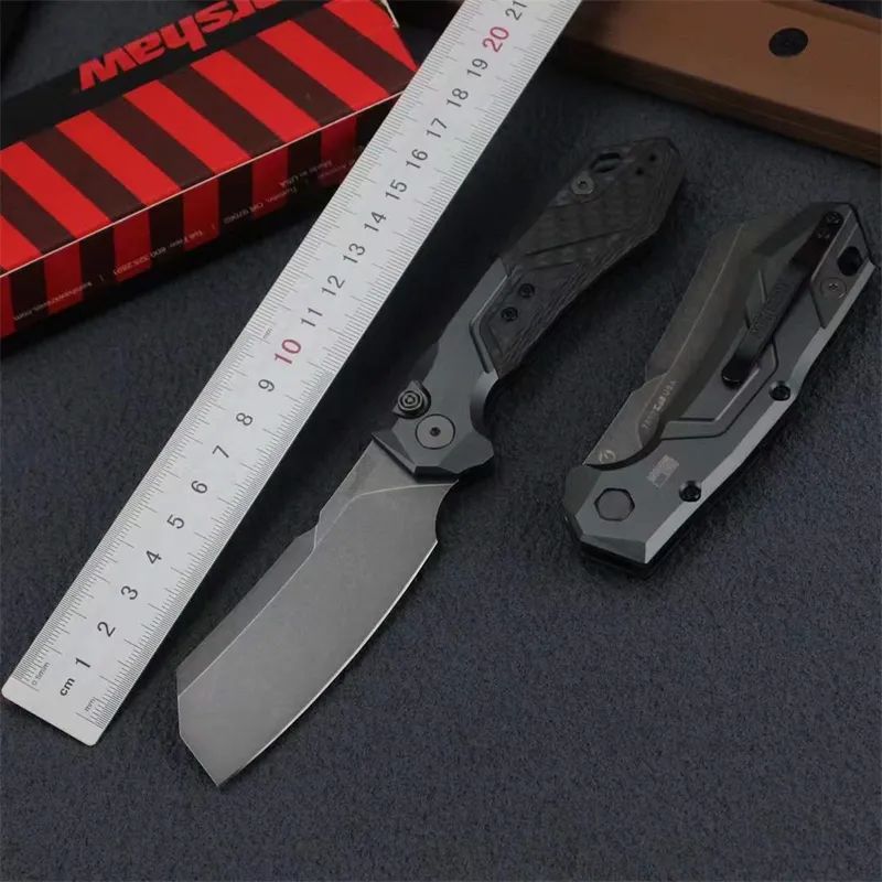 Kershaw 7850 Automatic Knife: 197 mm Tactical Hunter | Carbon Fiber & 6061-T6 Aluminum | Black Stonewash