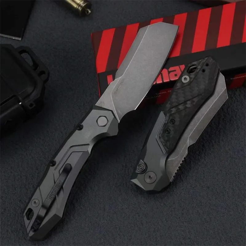 Kershaw 7850 Automatic Knife: 197 mm Tactical Hunter | Carbon Fiber & 6061-T6 Aluminum | Black Stonewash