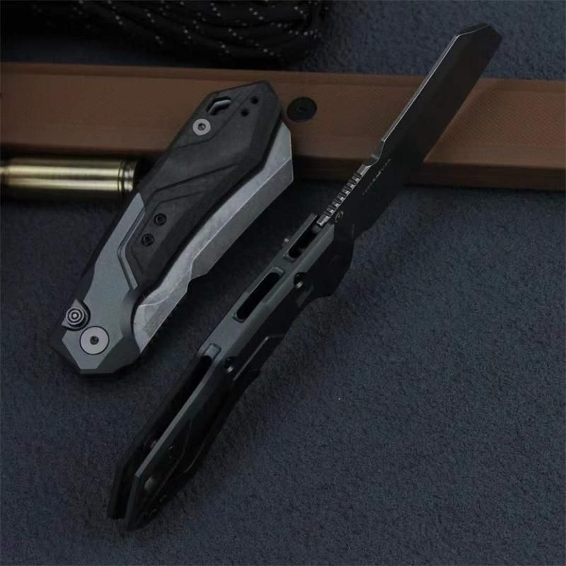 Kershaw 7850 Automatic Knife: 197 mm Tactical Hunter | Carbon Fiber & 6061-T6 Aluminum | Black Stonewash