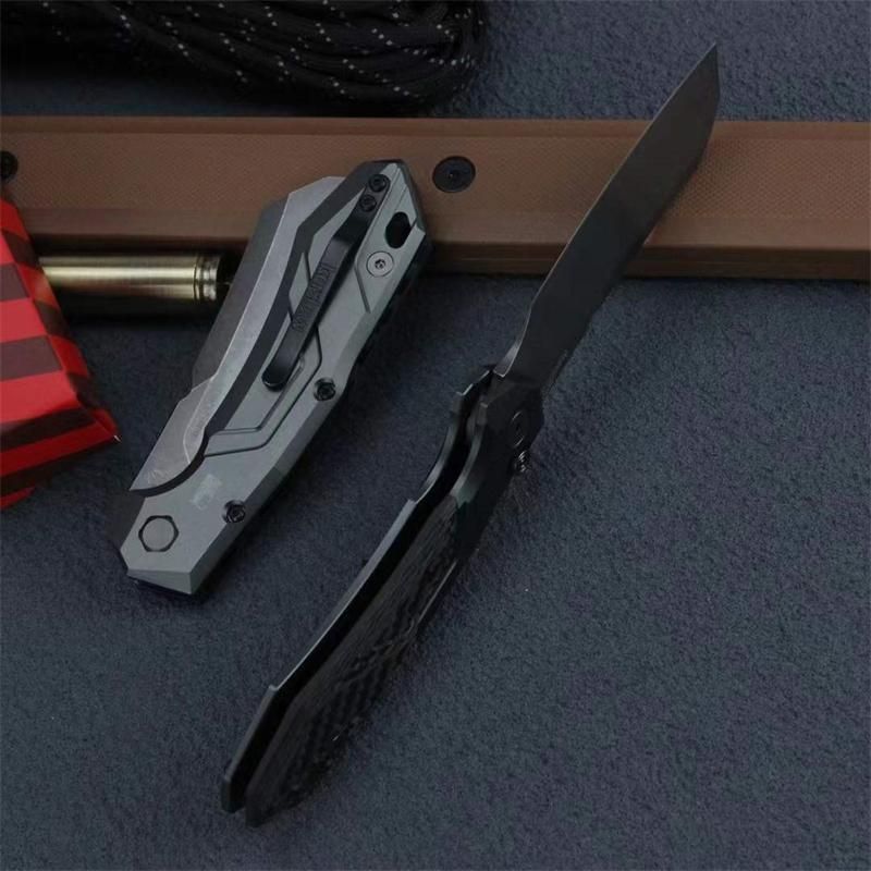 Kershaw 7850 Automatic Knife: 197 mm Tactical Hunter | Carbon Fiber & 6061-T6 Aluminum | Black Stonewash