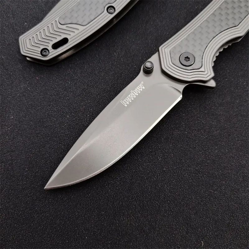 KnivesCollection™ | Kershaw 8310 Gray Folding Knife | 180mm Carbon Fiber & Steel