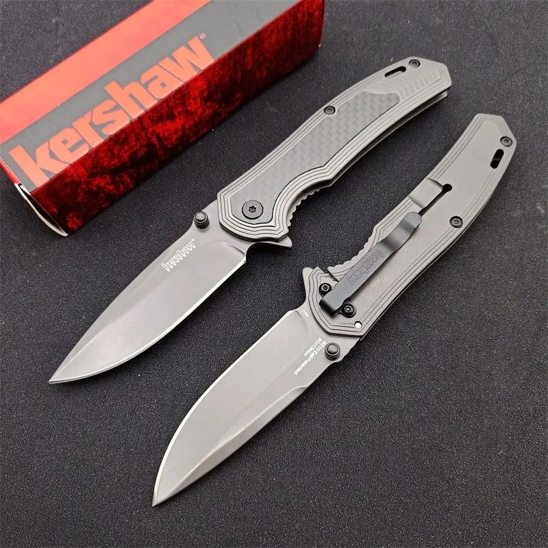 KnivesCollection™ | Kershaw 8310 Gray Folding Knife | 180mm Carbon Fiber & Steel