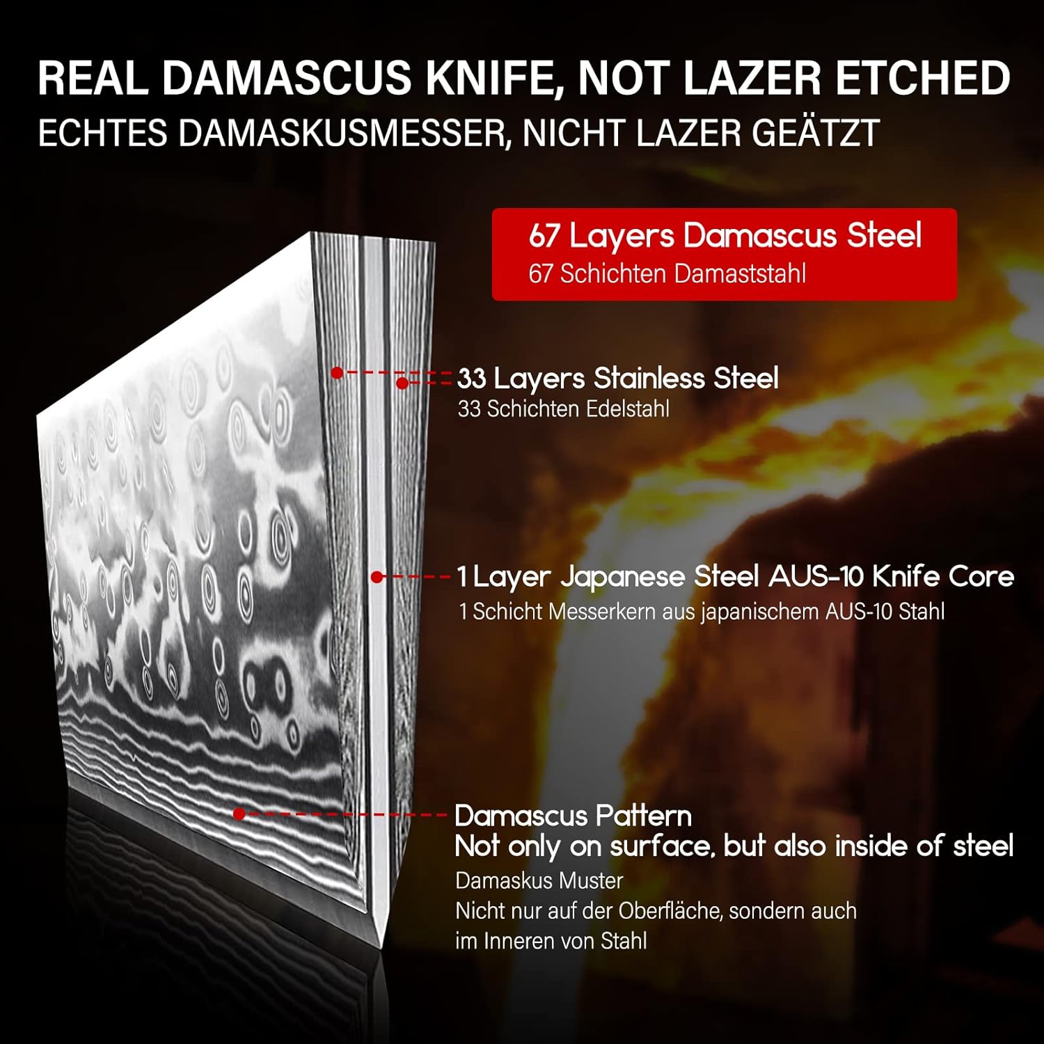 Kitchen Knife Damascus Steel Paring Knife 3.5 inch Small