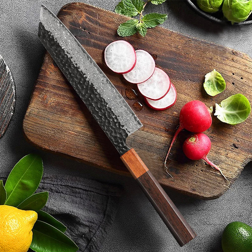 KnivesCollection™ | 8.2" Japanese Damascus Kiritsuke Knife | VG10 Steel & Rosewood