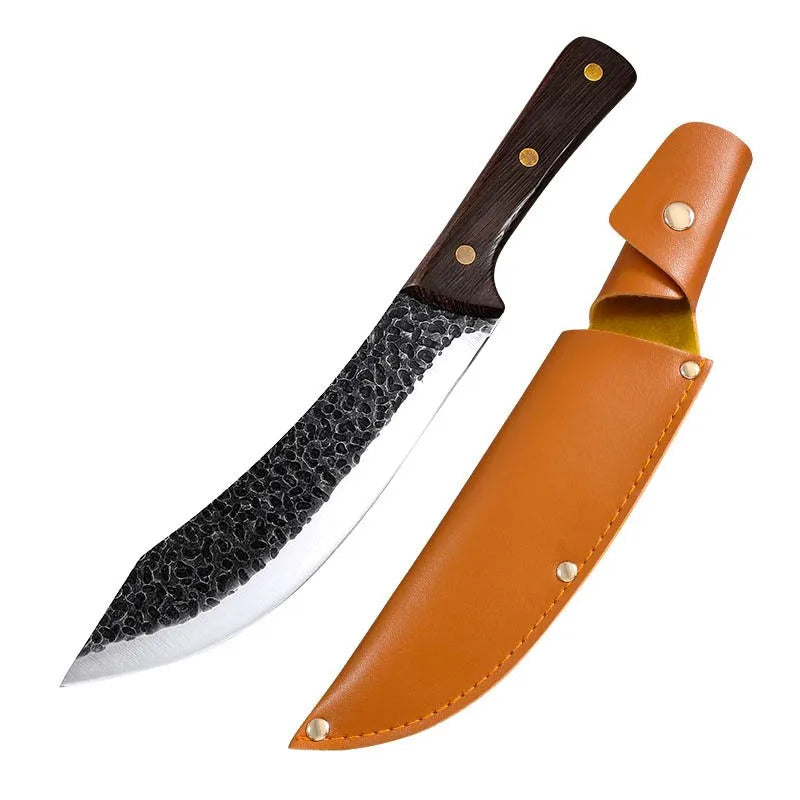 KnivesCollection™ Forged Boning & Cleaver Knife – 7 Stainless Steel Kitchen Knife with Pakkawood Handle