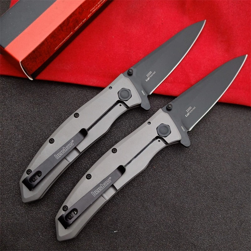 KnivesCollection™ | Kershaw 2200 Grid Utility Folder | 3.7" Titanium Coated Steel