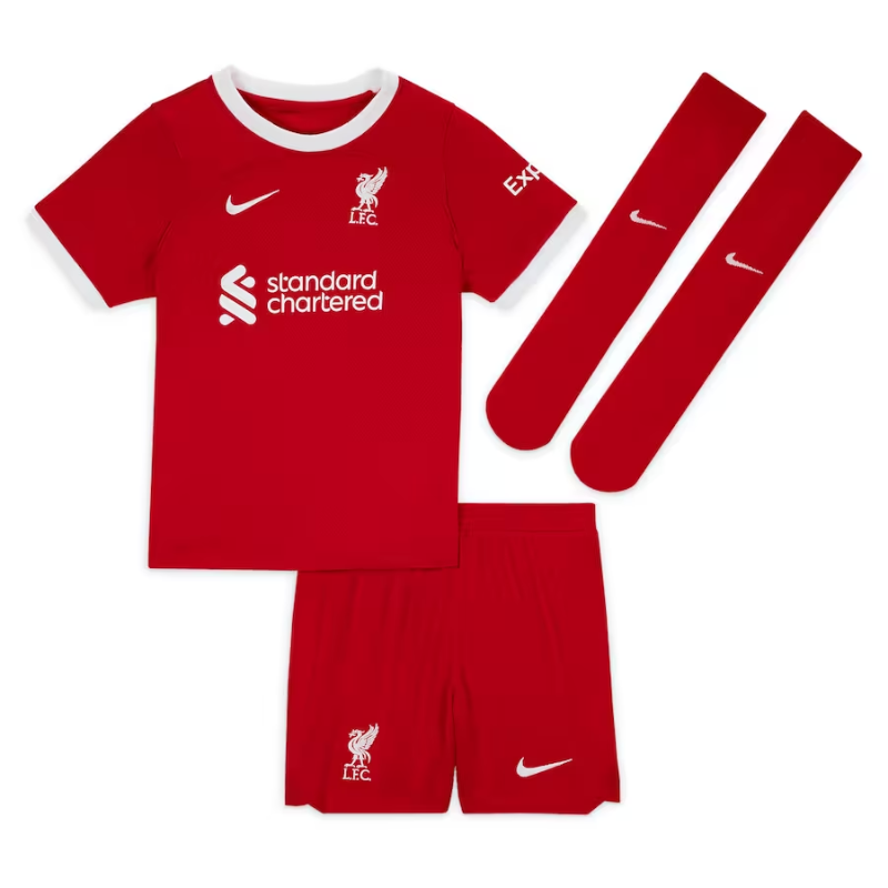 Liverpool Home Stadium Kit - 2023-24 - Little Kids Custom Jersey - Red - Jersey Teams World