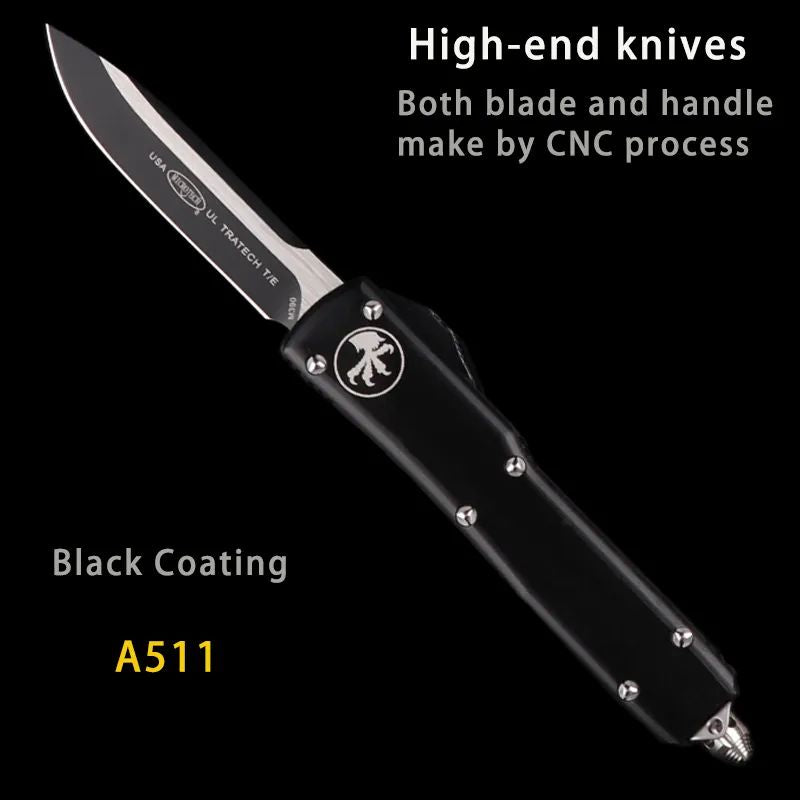 Microtech Style Automatic Knife: T6061 Aviation Aluminum | Ultra-Light 103g Tactical Hunter