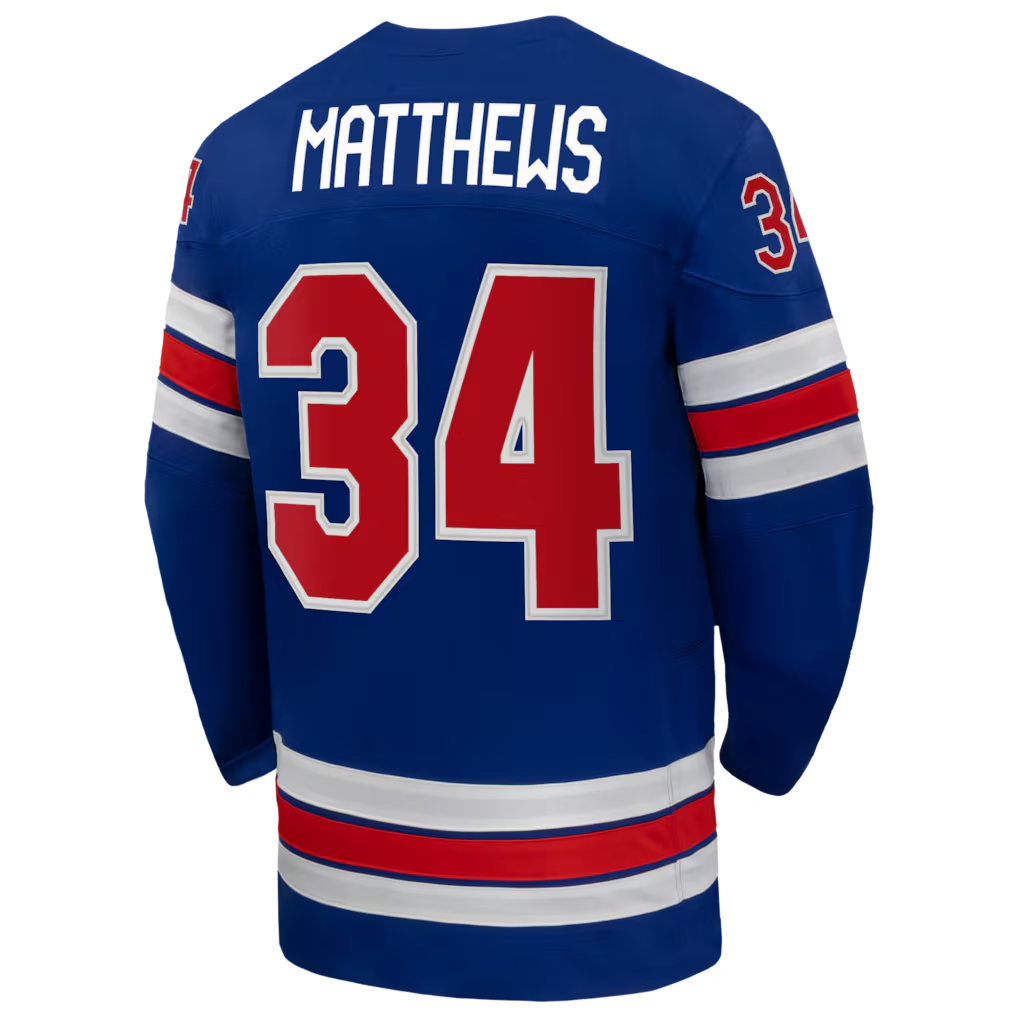 Nike USA Hockey 2026 Home Supporter Edition Jersey – Auston Matthews #34 – Royal Blue