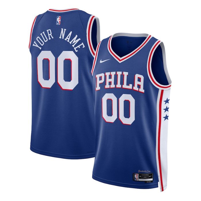 Philadelphia 76ers Unisex 2023 Swingman Custom Jersey Royal - Icon Edition - Jersey Teams World