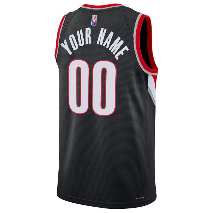 Portland Trail Blazers 2023 Diamond Swingman Custom Jersey - Icon Edition - Black - Jersey Teams World