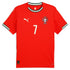 Portugal National Team Home Jersey 2025 - Red Football Shirt - Player #7 (Ronaldo) Custom Print