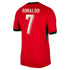 Portugal Nike Home Stadium Shirt 2024 with Ronaldo 7 printing Authentic T-shirt - Red