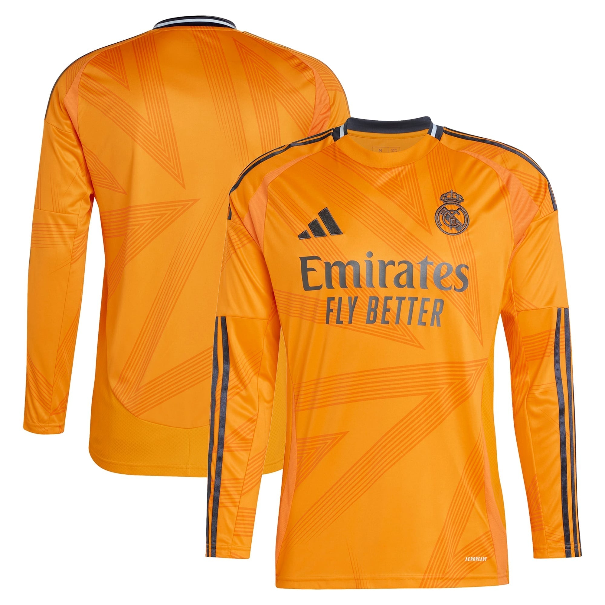 Real Madrid adidas 2024/25 Away Long Sleeve Authentic T-shirt - Orange
