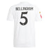 Real Madrid adidas 2024/25 Home Jude Bellingham 5 Player Authentic T-shirt - White