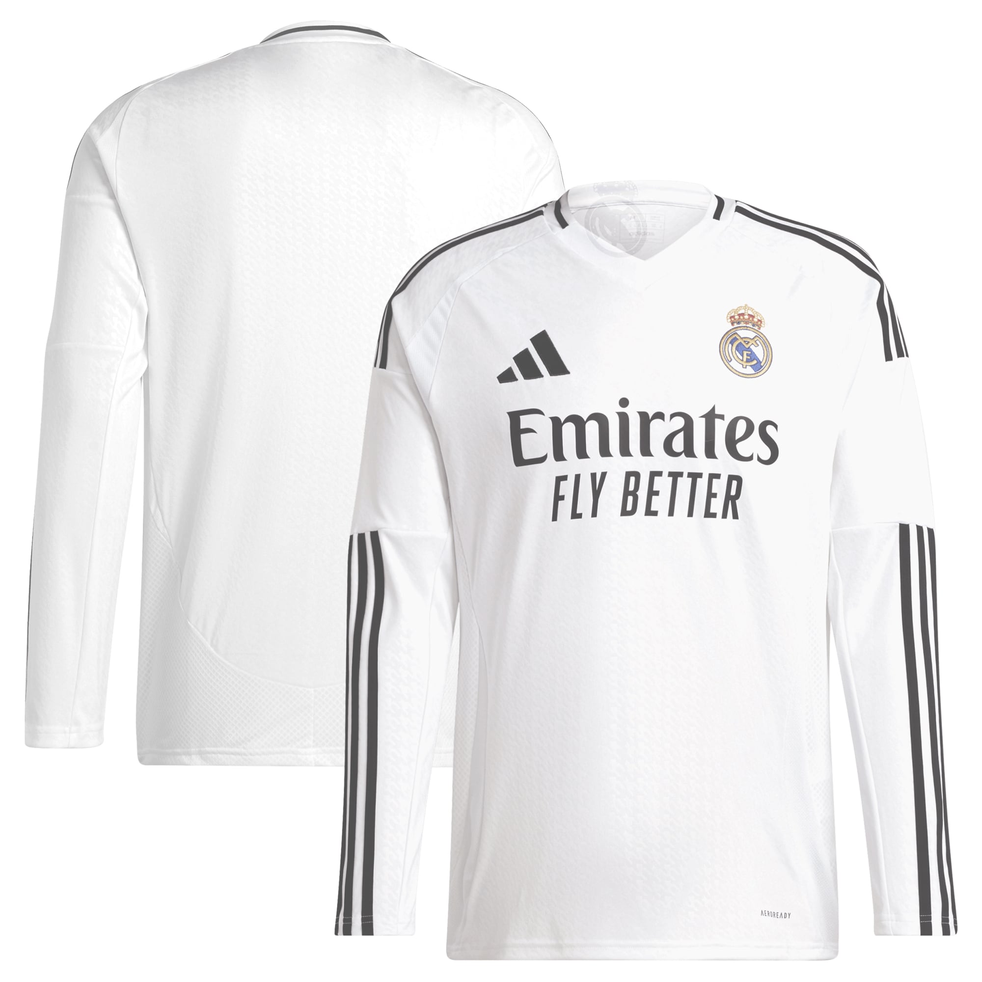 Real Madrid adidas 2024/25 Home Long Sleeve Authentic T-shirt - White