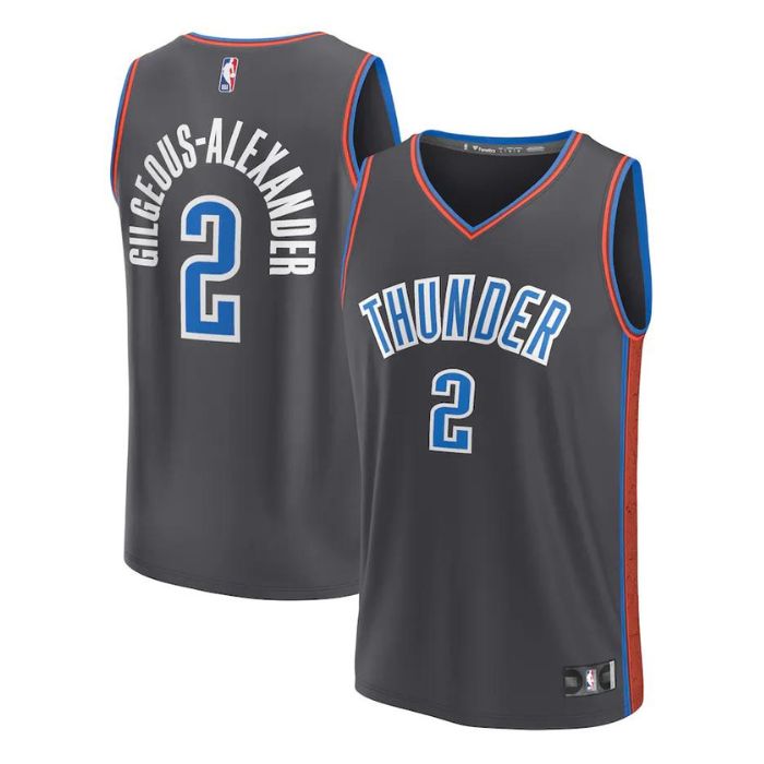 Shai Gilgeous-Alexander Oklahoma City Thunder 2023 Fastbreak Unisex Jersey - City Edition - Anthracite - Jersey Teams World