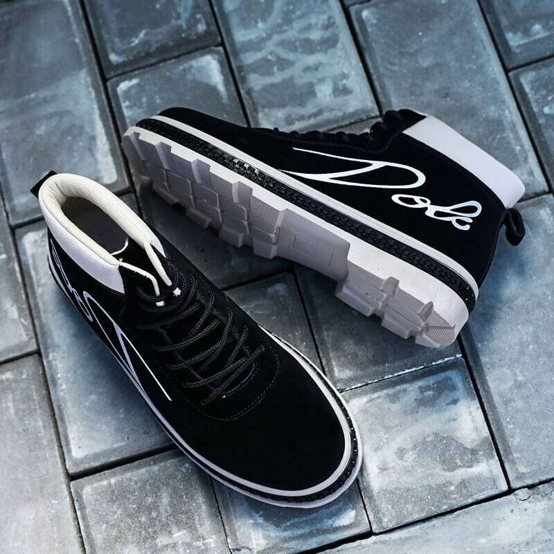 Soft Flock velvet Men Brand Ankle Boots Breathable Men Leather Boots High Top Shoes Outdoor Casual Men Winter Shoes Botas Homme