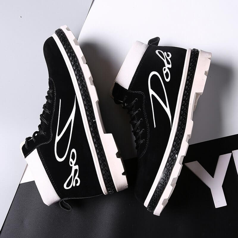 Soft Flock velvet Men Brand Ankle Boots Breathable Men Leather Boots High Top Shoes Outdoor Casual Men Winter Shoes Botas Homme