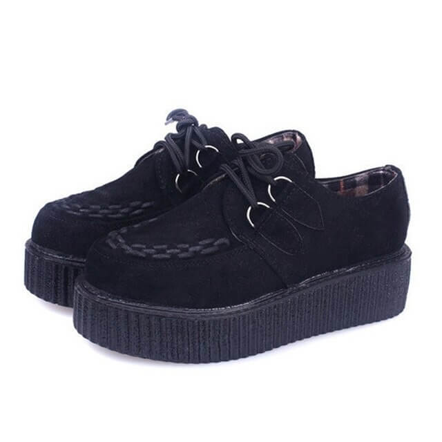 Creeper 2020 Women Flats Lace Up Platform Shoes Autumn Women Shoes Suede Ladies Shoes Plus Size 41 Female Shoes Free Shipping